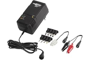 ANSMANN Chargeur de Batterie ACS110 (1 PCE) – Appareil de Recharge pour Batteries NiMH ou NiCd de 1,2 à 12V Contenant 1 à 10 cellules – Station de Charge idéale livrée avec différents adaptateurs
