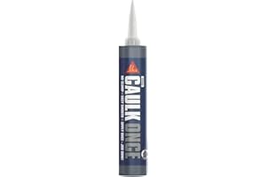 EVERBUILD Sika Caulk Once Premium Quality Acrylic Caulk – Highly Flexible – Fast Drying – White – 295ml