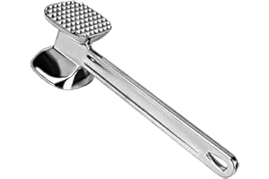 PNJB, Heavy Duty Metal Meat Tenderiser Hammer - All Flatten Poultry Fillets Tenderise, Hanging Loop, Double Headed Mallet, Long Handle (1PCS)