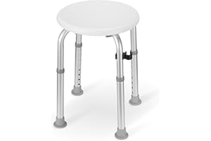 CAREBODA Sedia da bagno regolabile per doccia interna, sgabello da doccia con acciaio inossidabile aggiornato, montaggio senza attrezzi, 8 altezze regolabili per anziani, anziani, incinte (Grigio, 52.5,44,44)