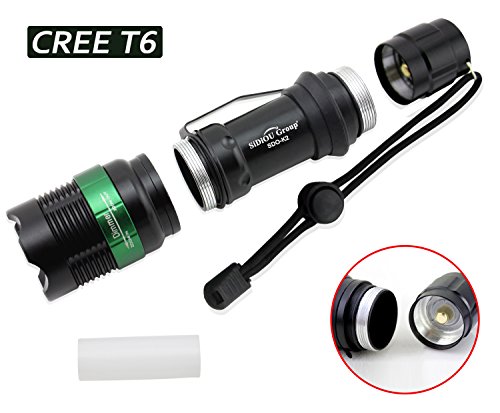 Sidiou Group Super Bright Cree T6 Led Flashlight Forch 900 Lumens 7W Zoomable Torch - 3