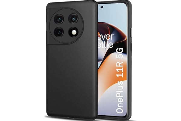 TheGiftKart Sleek Back Cover Case for OnePlus 11R 5G Slim Fit Protective Design Ultra Matte Finish Camera Protection Bump Soft Silicon Back Cover Case for OnePlus 11R 5G (Silicone, Black)