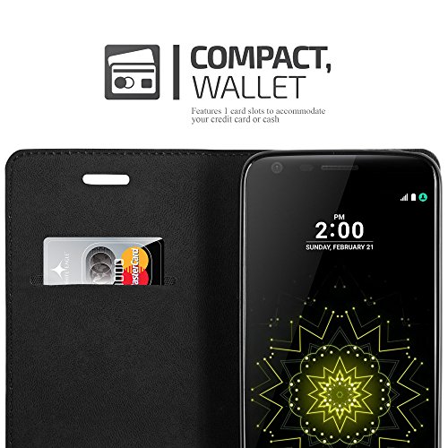 LG G5 Funda Estilo Libro de Cuero Sint  tico en MARR  N CAF   de Cadorabo  Dise  o IM  N INVISIBLE      Cubierta Protectora con Cierre Magn  tico  Tarjetero y Funci  n de Suporte     Protecci  n Carcasa Caja Etui Case Cover