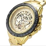 ZGZXD Wasserdichte Mechanische Uhrmänner, Jungenkursteilnehmerkalender-Stahlgurt Trägt Multifunktionsuhr Zur Schau,D