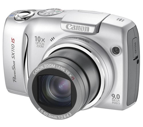 Canon PowerShot SX110 IS Digitalkamera (9 Megapixel, 10-fach opt. Zoom, 7,6 cm (3 Zoll) Display, Bildstabilisator) silber Canon PowerShot SX110 IS Digitalkamera (9 Megapixel, 10-fach opt. Zoom, 7,6 cm (3 Zoll) Display, Bildstabilisator) silber