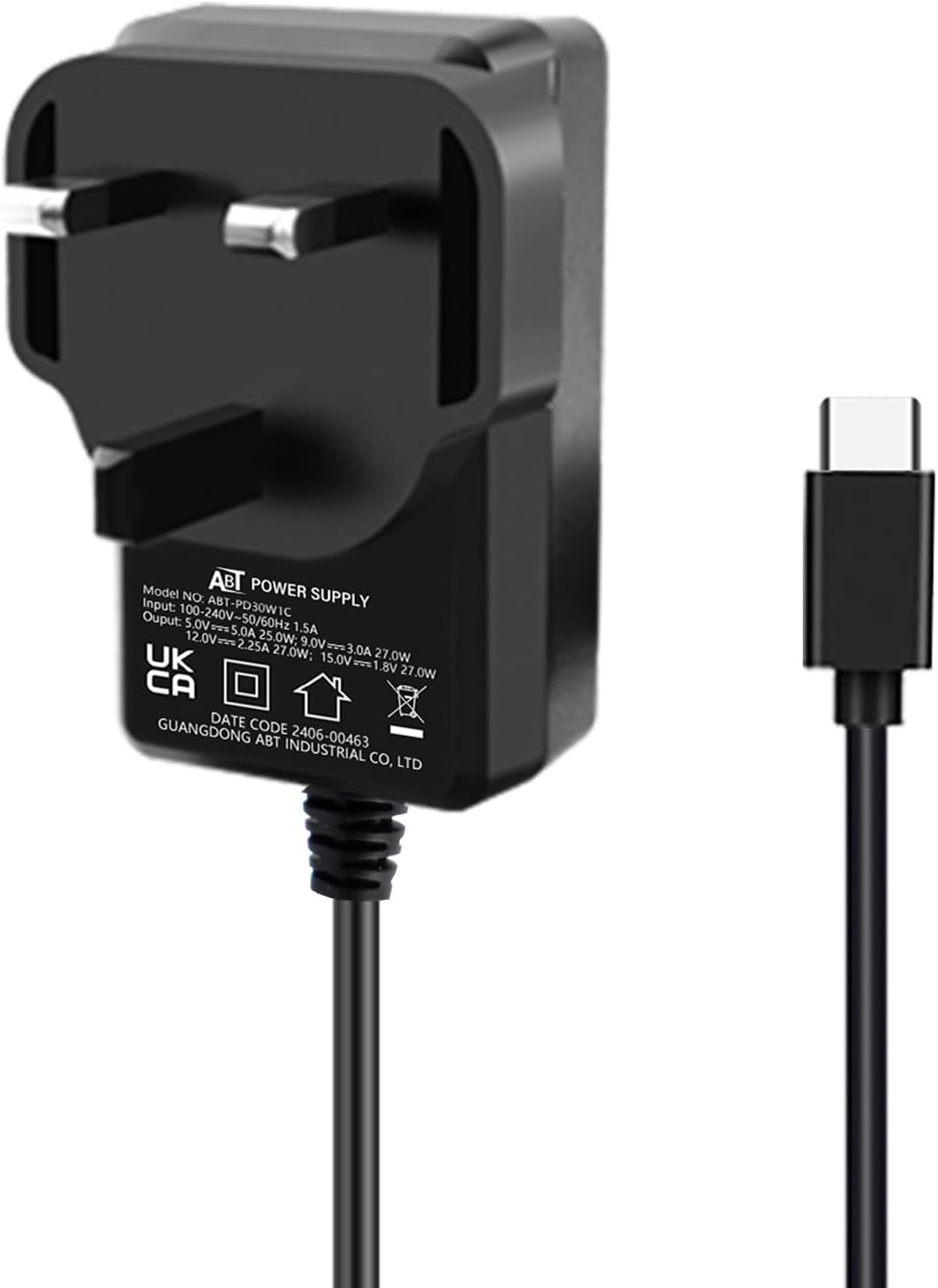 GeeekPi USB-C Power Supply UK Plug for Raspberry Pi 5, 27W 5V 5A Type C PSU, PD 27W Power Adapter for Raspberry Pi 5 4GB/8GB/16GB