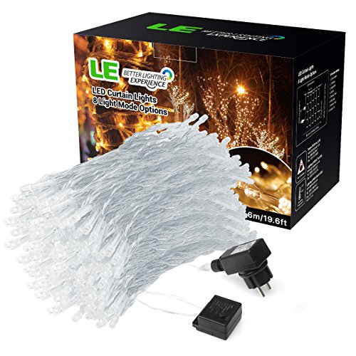 LE Lichterkette LED Lichtervorhang 594 LEDs 8 Modi 3m * 6m Warmweiß 3000 Kelvin 6w LED Lichterketten für Weihnachten / Hochzeit / Party, Weihnachtsbeleuchtung - 3