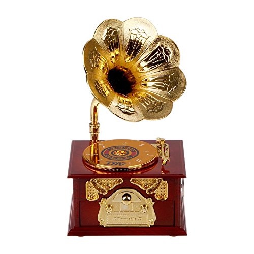 JaneDream 1 Pc Classic Nostalgia Phonograph Remind Wonderful Memories Brown