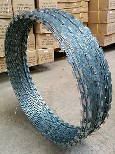 65m Razor Wire Galvanised Barbed Steel Fence Security 14 Gauge (10m coiled) Concertina