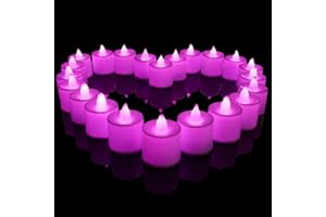 LITTLE ANTS Lot de 24pcs Bougies LED à Piles sans Flamme, Réaliste et Bright, LED Lumières de Thé - Fausses Bougies électriques pour Votive, Table Party Anniversaire Mariage Noël Arbre de noël Rose