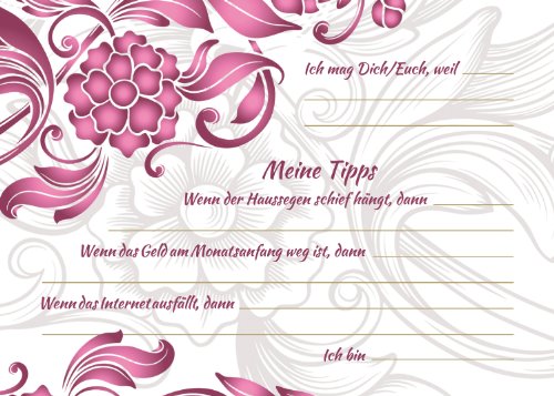 52 Postkarten Hochzeit – PORTOFREI möglich – Postkarten Set Hochzeit mit 52 Karten zur Hochzeit. Hochzeitsspiele mit Karten für Gäste und Brautpaar. Jahreskarten mit Motiv Floral - 2