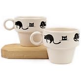 Kara Kedi 2'li Espresso Bardak Seti - Hediye Seramik Fincan