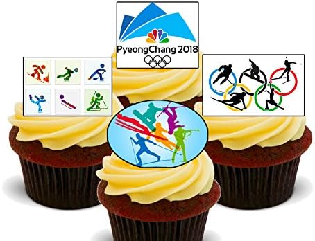 Winter Olympics 2018 - Edible Cupcake Toppers - Stand-up Wafer Cake Decorations (12)