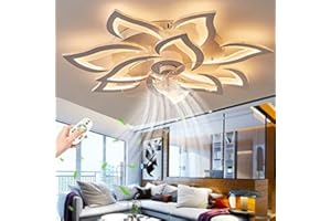 GHY Ventilatore Da Soffitto A LED Con Lampada, Moderno Anello A Spirale Tipo Dimmerabile Fan Plafoniera,Velocità Del Vento Regolabile, Soggiorno Camere Ufficio Lampadario A Ventaglio Illuminazione Bianco