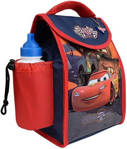 Kids Children Insulated Lunch Bag Box And Drink Sport Water Bottle Set (Cars)