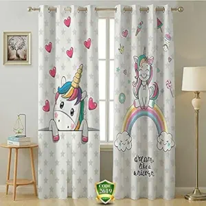 JUPON Kids Room Premium Soft Microfibre Curtains with High End Eco Friendly Printing, Pack of 2 Piece (44inch X 84 inch)