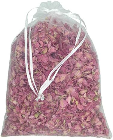 Truly Madly Deeply Raspberry Pink 1 Litre Natural Biodegradable Delphinium Petals with a White Organza Bag - Wedding Throwing Confetti