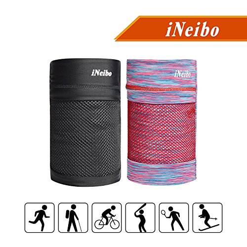 iNeibo Sportarmband FÃ¼r Smartphone bis 7 Zoll, Leichte Und atmungsaktive Sport Handytasche | Oberarmtasche ohne GÃ¼rtel, ReiÃŸ- Oder Klettverschluss Ideal FÃ¼r Joggen, Radfahren, Fitness. S/Schwarz