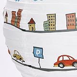 MIA Light Auto Papier Kugel Hänge Leuchte Ø400mm/ Kinder/ Blau/ Pendel Lampe Hängelampe Hängeleuchte Kinderlampe Kinderleuchte Kinderzimmer Kinderzimmerbeleuchtung Kinderzimmerlampe Kinderzimmerleuchte Papierkugel Papierlampe Papierleuchte Pendellampe Pendelleuchte - 4