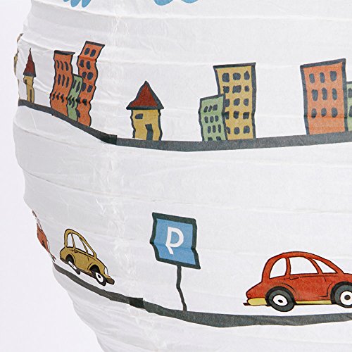 MIA Light Auto Papier Kugel Hänge Leuchte Ø400mm/ Kinder/ Blau/ Pendel Lampe Hängelampe Hängeleuchte Kinderlampe Kinderleuchte Kinderzimmer Kinderzimmerbeleuchtung Kinderzimmerlampe Kinderzimmerleuchte Papierkugel Papierlampe Papierleuchte Pendellampe Pendelleuchte - 4