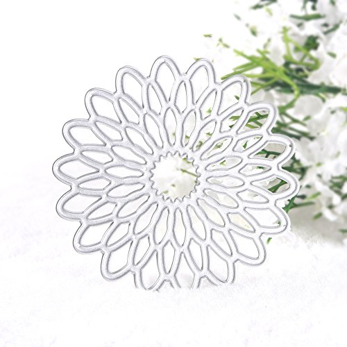 Calistouk Stanzschablonen aus Metall mit verschiedenen Mustern, für Fotoalben und zur Dekoration sonnenblume - 3