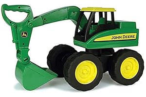 Traktor zabawkowy John Deere Big Scoop w kolorze zielonym, stabilna i wytrzymała zabawka dla dzieci koparka z tworzywa sztucznego do piaskownicy, do zabawy i zbierania, od 3 lat, dla dzieci samochody, zabawka dla chłopców
