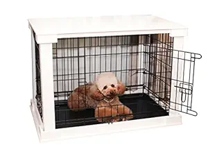 zoovilla Medium White Cage with Crate Cover