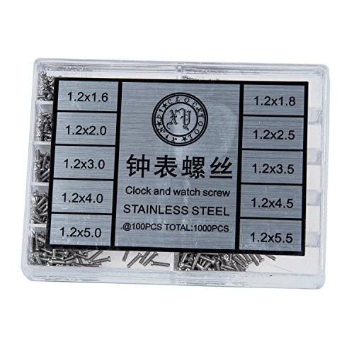 1000 PCS Petit Vis Visserie Fixation Acier Inox Montre Outil Horloger Lunettes