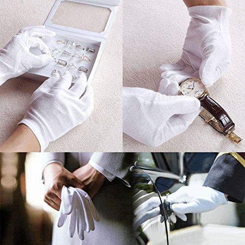 Tily 12 Paar 100% Baumwolle Allgemeine Zwecke Feuchtigkeitsspendende Futter weiß Handschuhe Beauty - 9