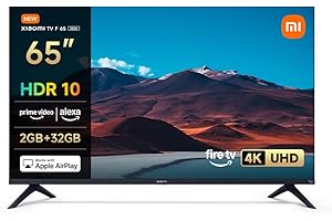 XIAOMI TV F 65, 165 cm (65 Pouces), 4K UHD, Smart TV, Fire TV, Contrôle Vocal Alexa, HDR10, MEMC, Mode Game Boost 120Hz, 2Go+32Go, Compatible avec AirPlay
