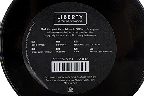 Premier Housewares Komposteimer mit Tragegriff, Schwarz - 7