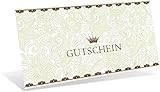 Gutscheinkarten (10 Stück) für Ihre Kunden - Geschenkgutscheine für Einzelhandel, Accessoires, Juwelier - DIN lang Faltkarte verschließbar, blanko Vordruck zum Eintragen der Werte