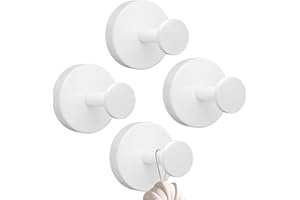 YUNISS 4 sztuki haczyków na przyssawki, nośność 5 kg, haczyk do szlafroka ze stali nierdzewnej, bez wiercenia, haczyk na przyssawkę łazienkową, wielokrotnego użytku, do kuchni, toalety, kuchni, biura