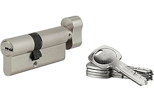 THIRARD - Cylindre de serrure à bouton Tiger 6, 40Bx30mm, nickel, anti-arrachement, anti-perçage, 5 clés