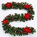 Produktbild iBaste 2.7m DIY Weihnachtsgirlande Künstliche Girlande Dekorativer Rattan mit LED Tannengirlande Weihnachtskranz PVC Weihnachtsdeko Girlande für Hochzeit, Shopping Center, Thanksgiving, Parties