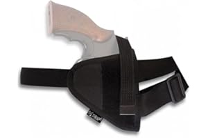 Outletdel ocio Funda sobaquera Universal para Pistolas y Revolver de 2"-4" Pulgadas. Negro, Ambidiestra