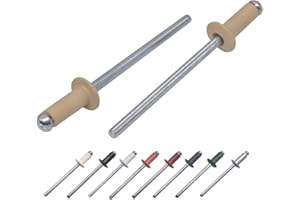 MARCOPOL Confezione da 100 rivetti ciechi verniciati, 3,2 x 8 mm, testa a cupola, DIN 7337, rivetti in alluminio e mandrino in acciaio, rivetti pop (100, beige RAL 1001)