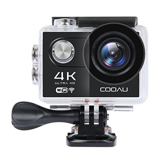 COOAU 4K Action Cam impermeabile, videocamera da WIFI 12MP HD Sport Action Camera Helmet, 170 Â° grandangolare, 1050mAh batteria, 20 kit di accessori per moto Moto surf diving Nuoto sci arrampicata