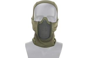 AOUTACC Cagoule en maille pour airsoft, style ninja, cagoule de protection complète du visage avec masque en maille pour jeux de guerre Cs, BB Gun, chasse, paintball