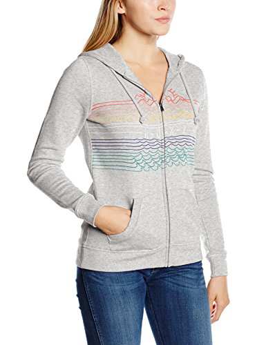 Roxy Women's Your Smile Zip A J OTLR Long Sleeve Hoodie, Grey (Heritage Heather), Large