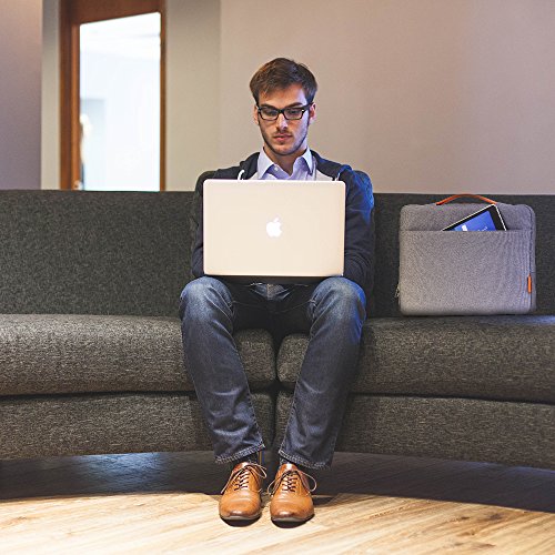 MoKo MacBook Air 13.3″ / Pro 13.3″ Sleeve Hülle – 13.3″-13.5″ Ultrabook Hülle Notebooktasche Schutzhülle Wallet Case Sleeve mit Karten-Slot für MacBook Air / Pro 13.3″/Surface Book 13.5″, Dunkelgrau - 8