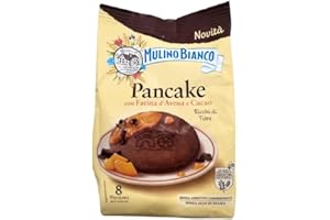 MENDOSA Pancake Mulino Bianco con Farina d'Avena e Cacao, 8 Porzioni, (4X64 GRAMMI)