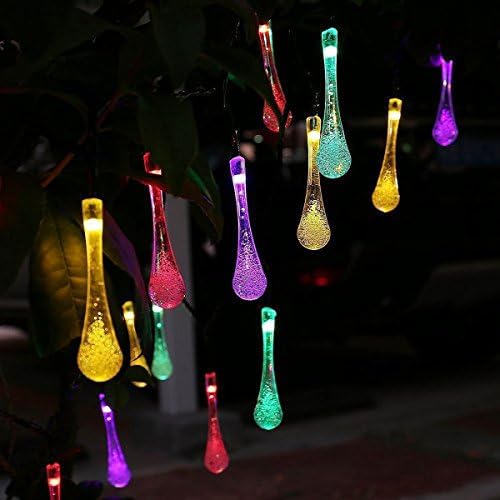 Battery String Lights Christmas Lights - Loende Battery Operated Fairy Lights 8Modes 30 LED 6.4M/21FT Water Drop Decorative Lights for Indoor/Outdoor Party Wedding Christimas Tree (Multi Color)