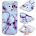 Produktbild Samsung Galaxy S6 Edge Hülle Vintage VertTek Weiß Silikon Case Marble Malerei Schlank Muster Etui Flexible Weiche TPU Gel Dünne Transparent Schalen Extrem Kratzer-Beweis Handyhülle Soft Back Protective Case