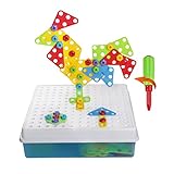 3D Take Apart Imagination Building Bricks Blocks Creative 2 in 1 Assembly Disassembly Construction Mosaic Puzzles DIY Play Toys Set with Screw Nuts Tools Birthday Gifts for kid