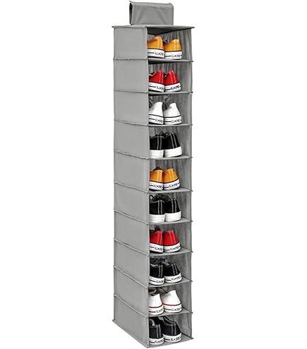 Organiseur Chaussures 10 Poches Suspendu – Rangement Gain De Place Chambre & Placard Non Tissé