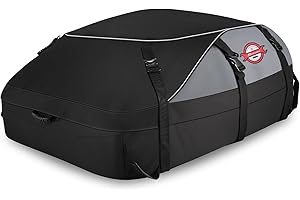 Sailnovo Coffre de Toit, 580 l, Coffre de Toit étanche avec ou sans galerie de Toit, 6 Crochets de sécurité et Sac de Rangement Inclus.