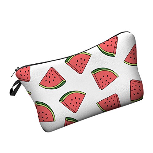 Mode Reise Make-up Tasche Organizer Kosmetiktasche Kulturbeutel Voller Druck – Wassermelone, eine Größe - 4