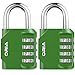 Produktbild ORIA (2 Pack Kombination Vorhängeschloss, 4-stellige Lock Set, Sicherheit Vorhängeschloss, mentalen und vergoldet Stahl, Wetter Proof Design für Schule Gym locker, Sport Tasche, Aktenschränke, Werkzeugkoffer, Fall usw. (grün)