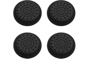 AKORD TPU Thumb Grip Stick Caps – Pack of 4 Black Analogue Covers for Xbox 360, Xbox One, Xbox Series X|S, PS4, PS5 & PS5 Pro Controllers
